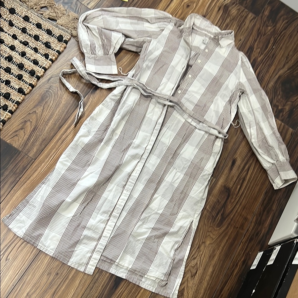 Striped Long Sleeve Shirt Dress